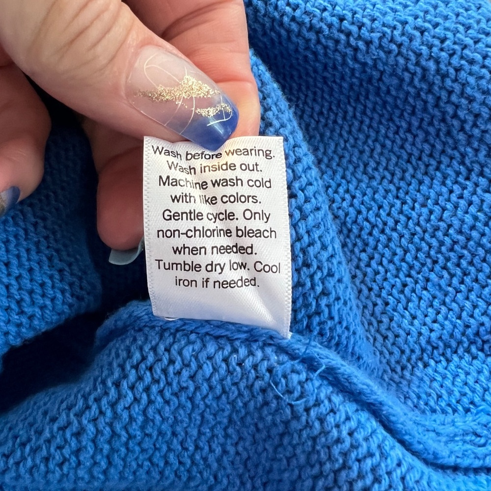 π EUC SONOMA Cobalt Blue Long Sleeve Sweater | Sz 1X - Picture 7 of 7